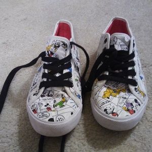 Vintage Comic Disney Mickey Mouse Canvas Shoes